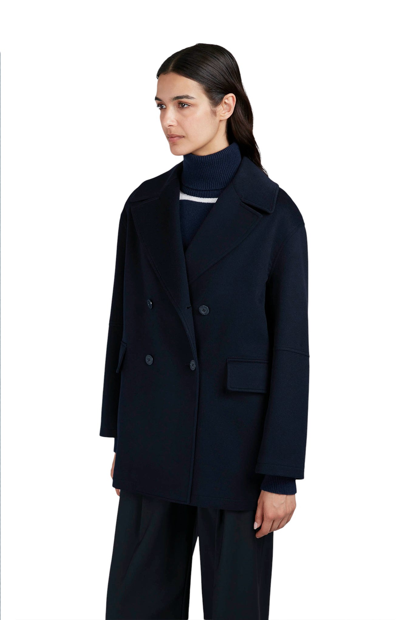 Double breasted cashmere caban