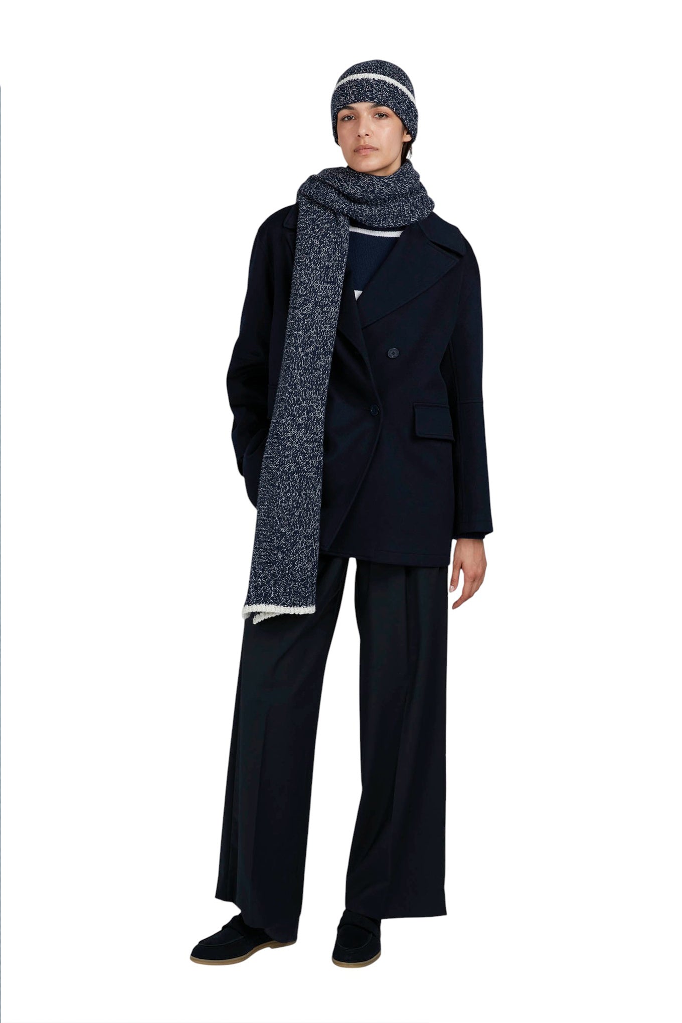 Double breasted cashmere caban