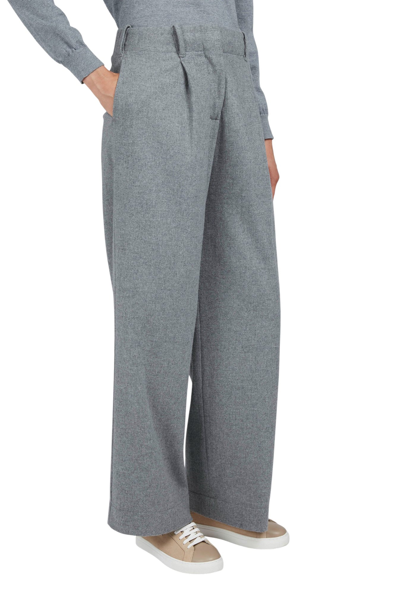 Palazzo trousers in wool and cashmere