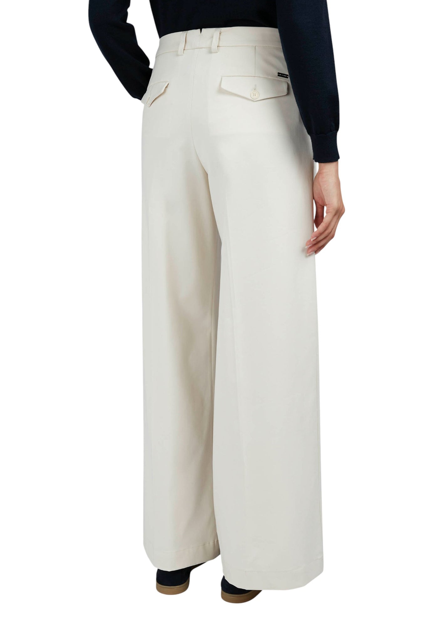 Palazzo trousers in stretch cotton