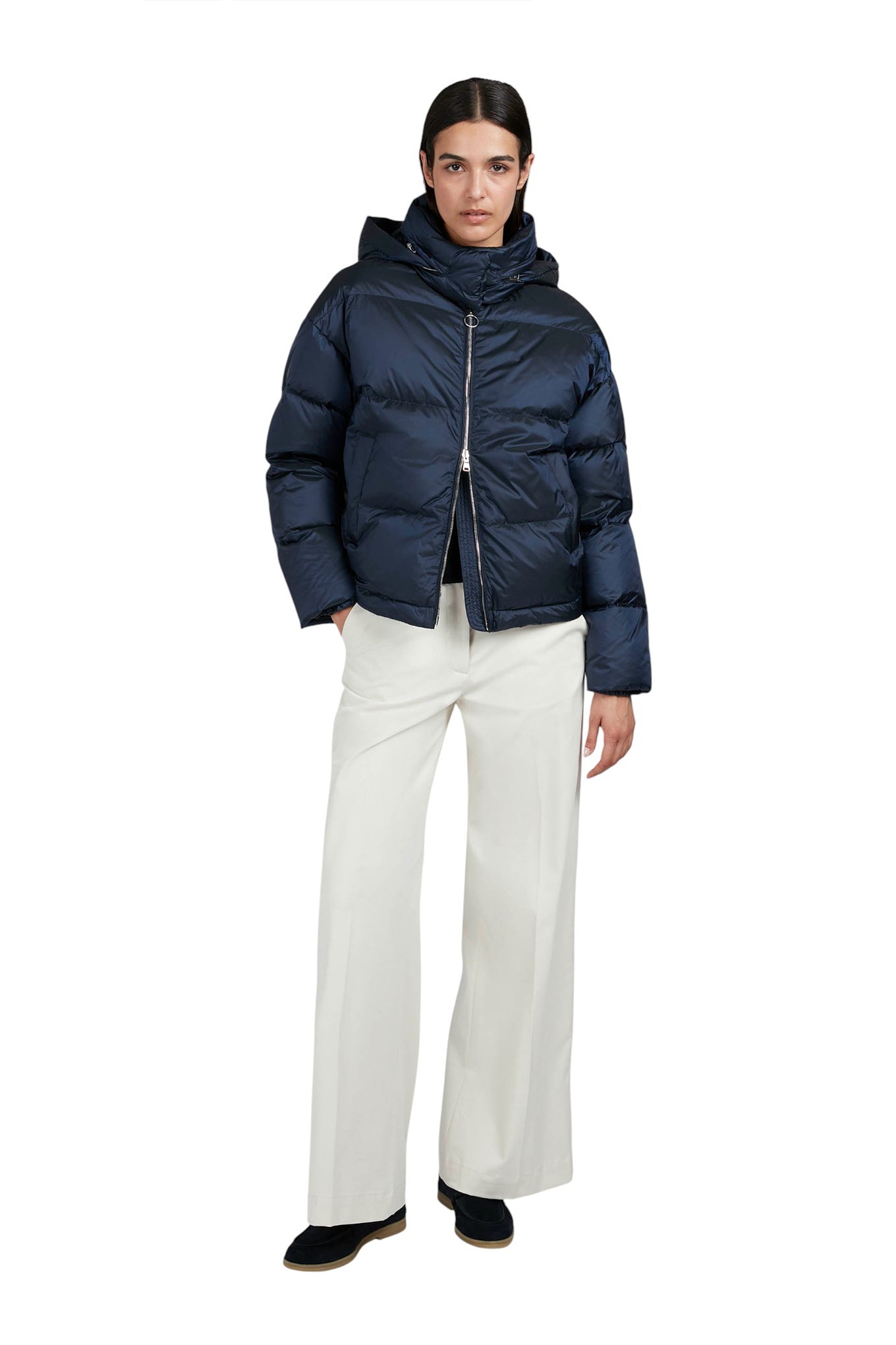 Palazzo trousers in stretch cotton