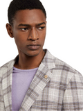 Unstructured Checks Linen Blazer