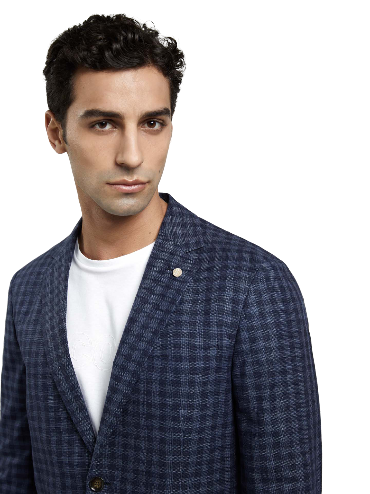 Unstructured Checks Linen Blend Blazer