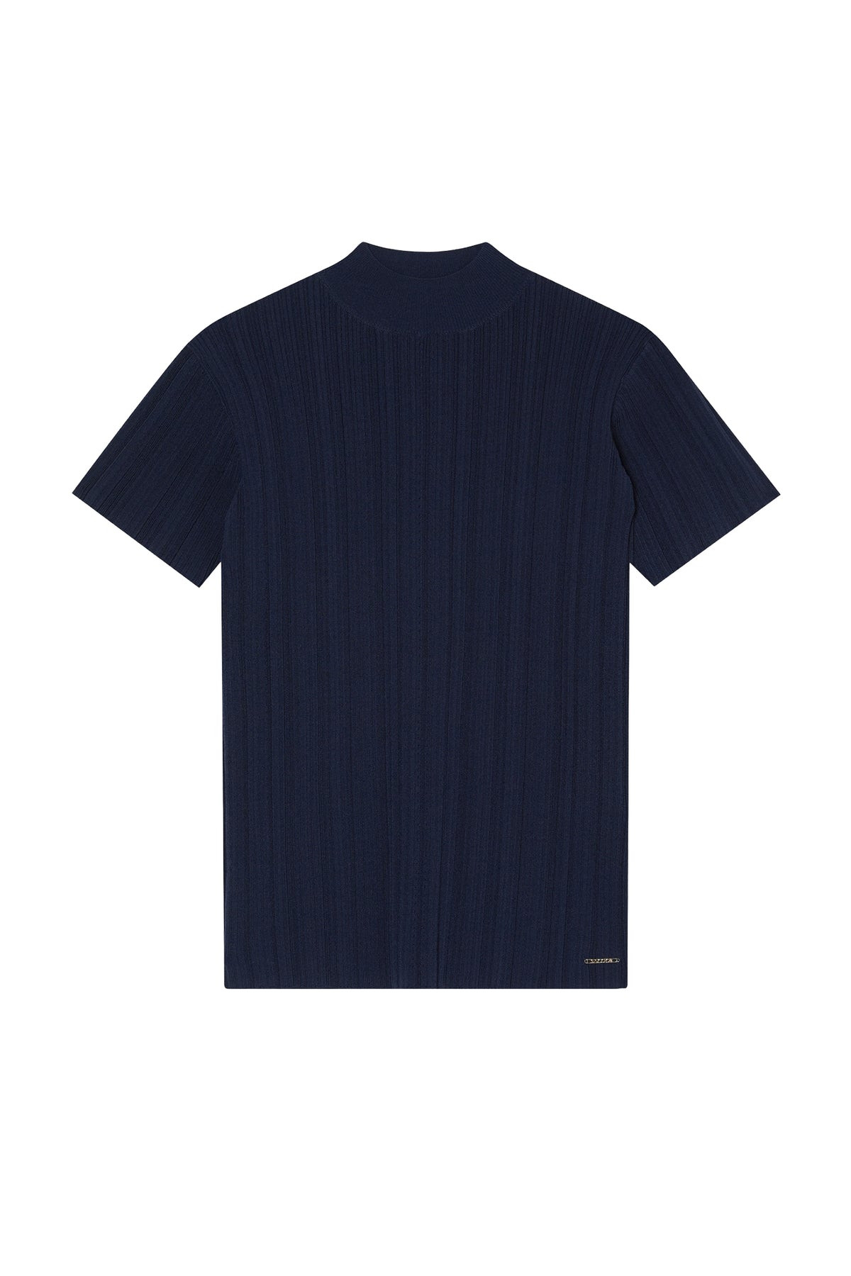 High Neck Rib Sweater In Viscose blend