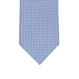 3-fold Tie in Silk with Linked Pattern in Light Blue and Pink - MO9962