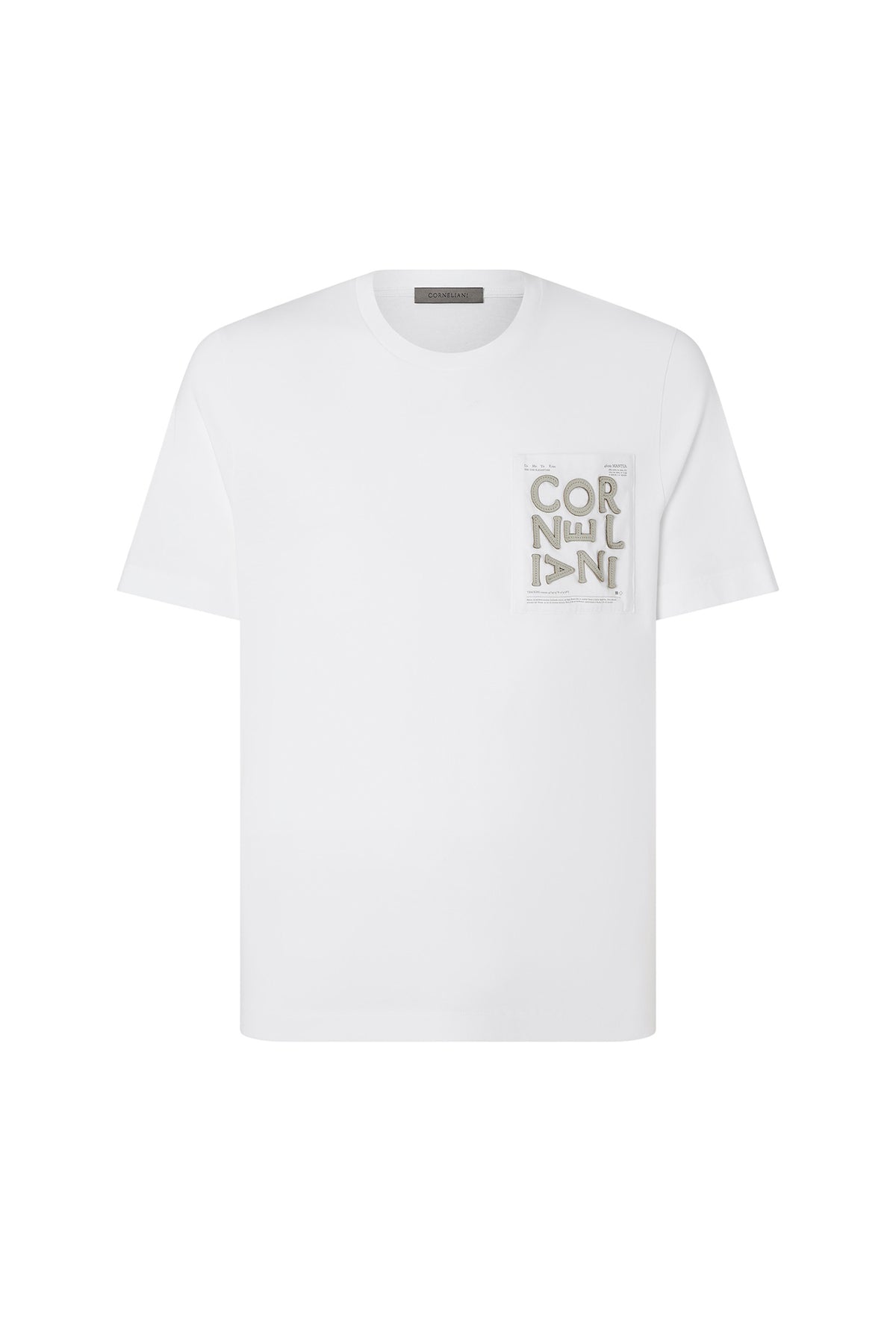 White crew neck cotton jersey t-shirt
