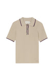 Short Sleeve Polo Sweater With Gold Button In Viscose Blend