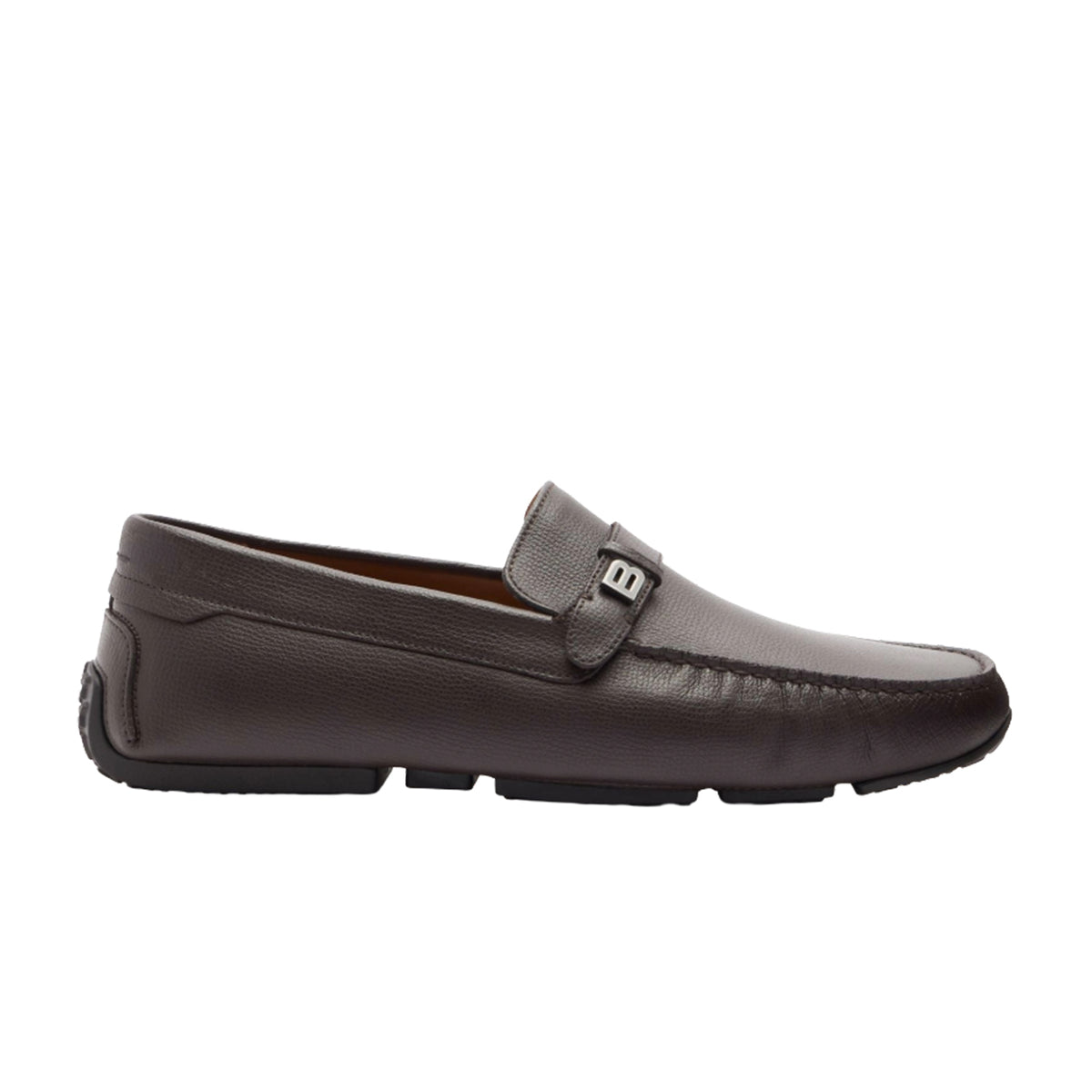 Mens Brown Pilot Driver in Ebano Grained Leather