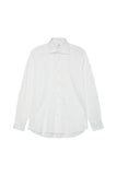 Regular Fit Twill Formal Shirt With Oxford Collar And Double Cuff
