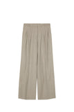 Loose Fit Trousers In Striped Wool Blend With Pleats