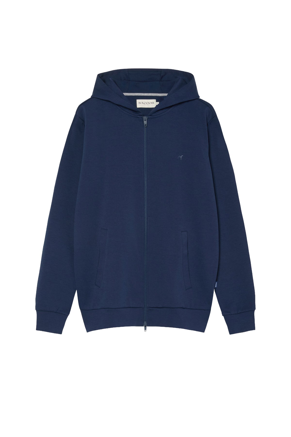 Cotton Fleece Zip Hoodie With Chest Logo Print