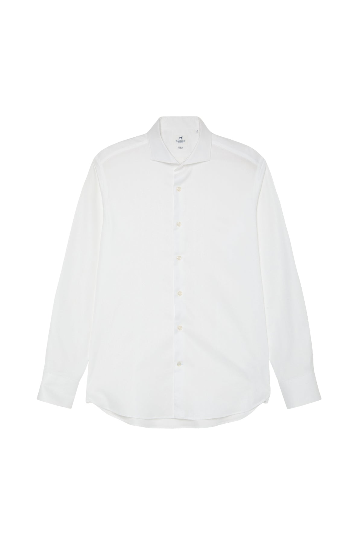Slim Fit Herringbone Formal Shirt With Dublin Collar