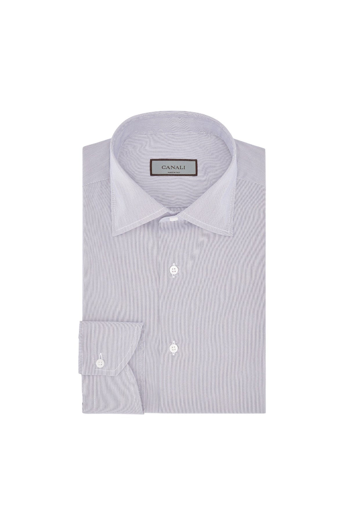 Gray regular fit stretch cotton shirt