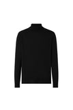 Black extra fine merino wool turtleneck