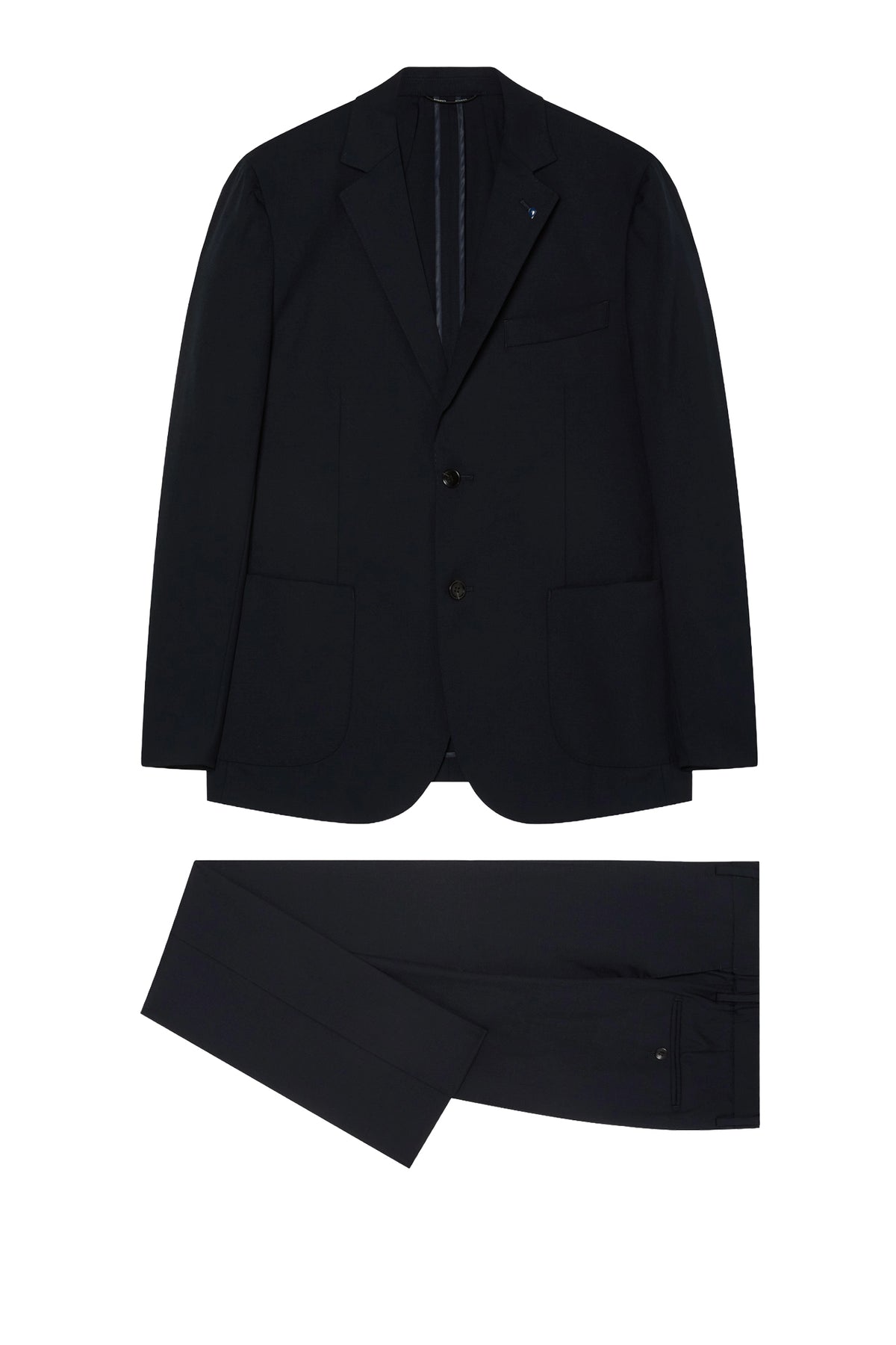 Slim Fit Lounge Travel Suit In Washable Wool