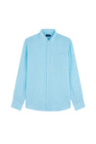 PAUL AND SHARK Solid long sleeve linen shirt
