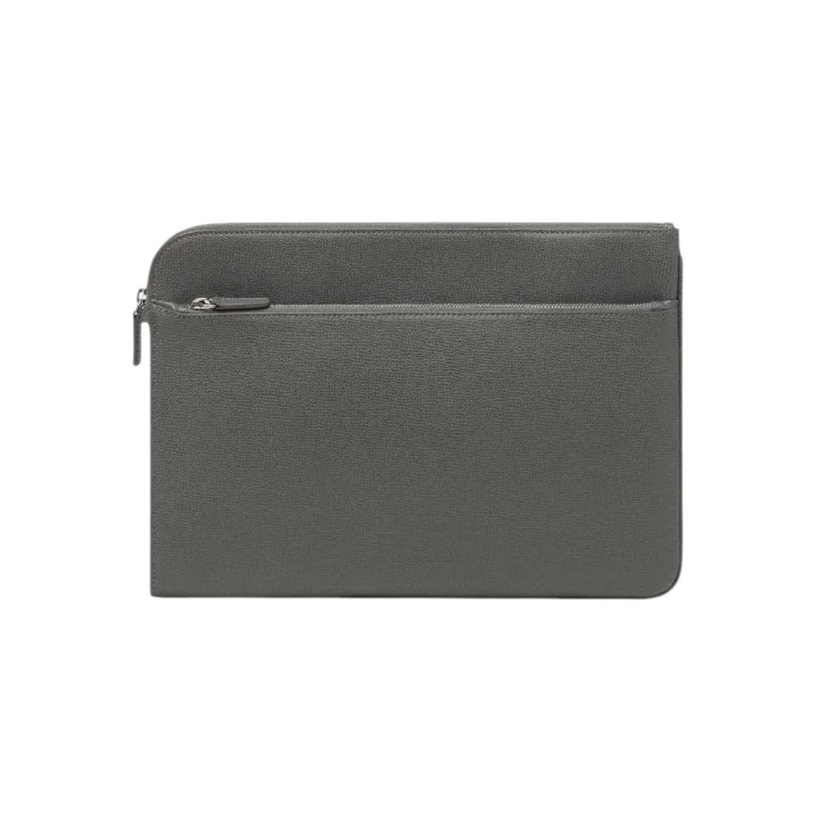 Gray leather briefcase