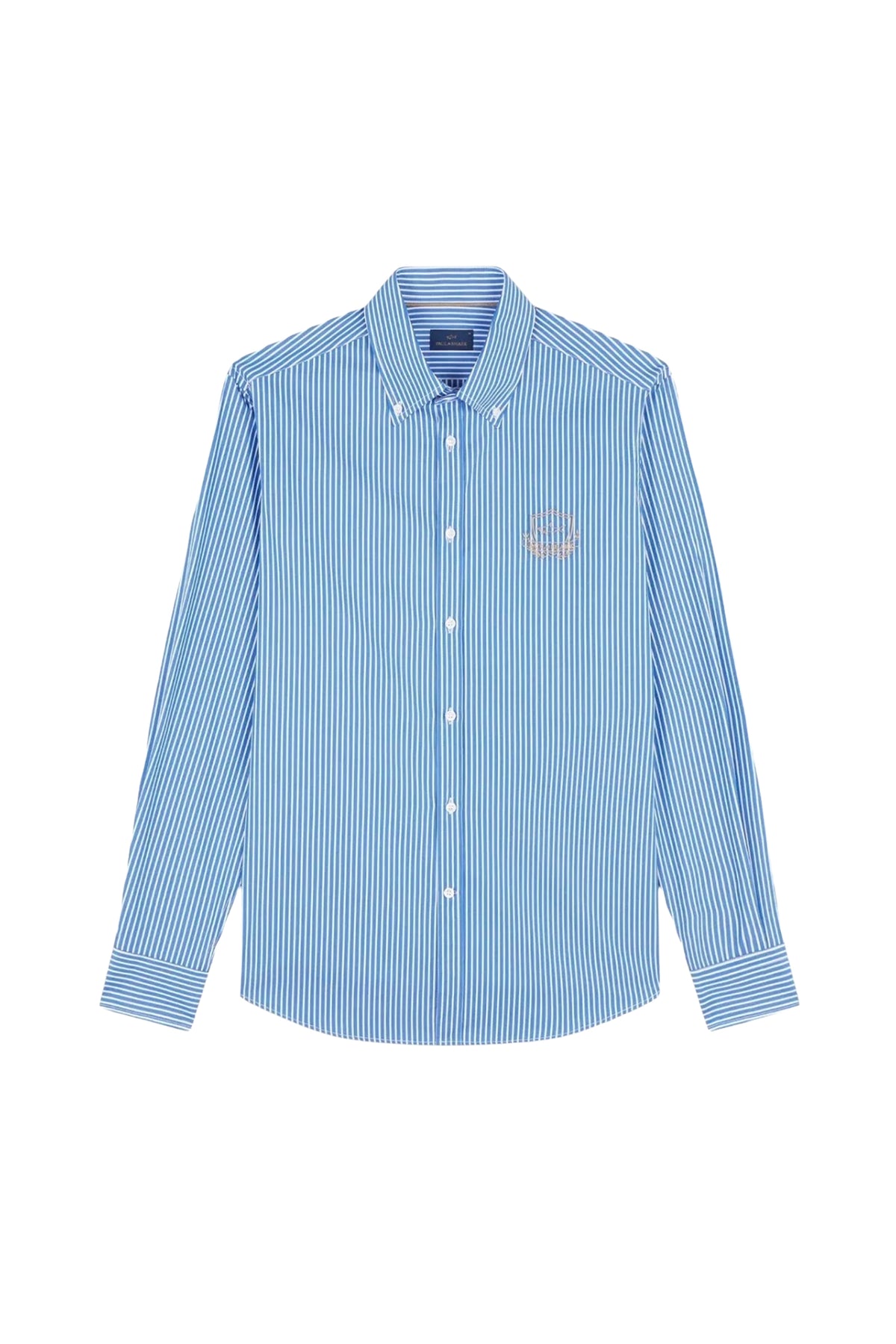 Cotton poplin shirt with emblem on chest