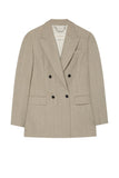 Double Breasted Blazer In Striped Wool Blend