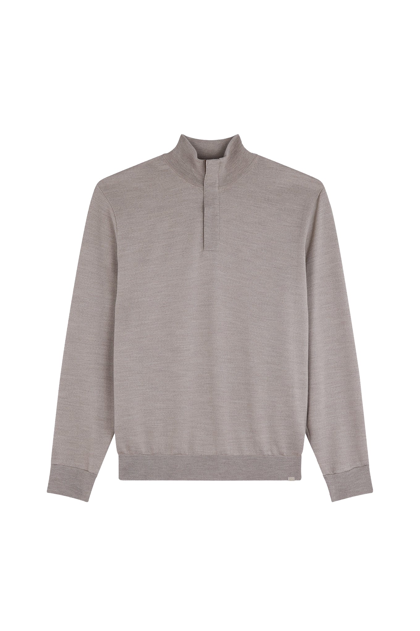 Summer Wool half zip sweater with Alcantara details
