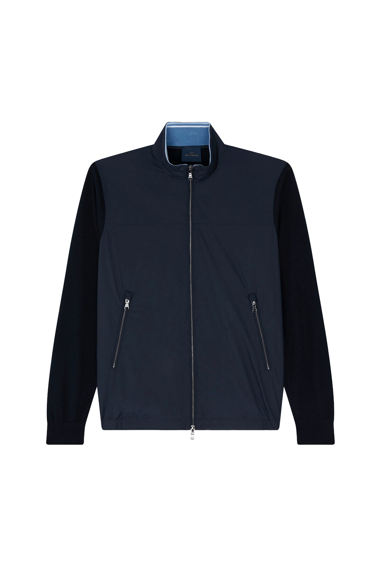Hybrid zip up cardigan in Ultralight microfiber and wool