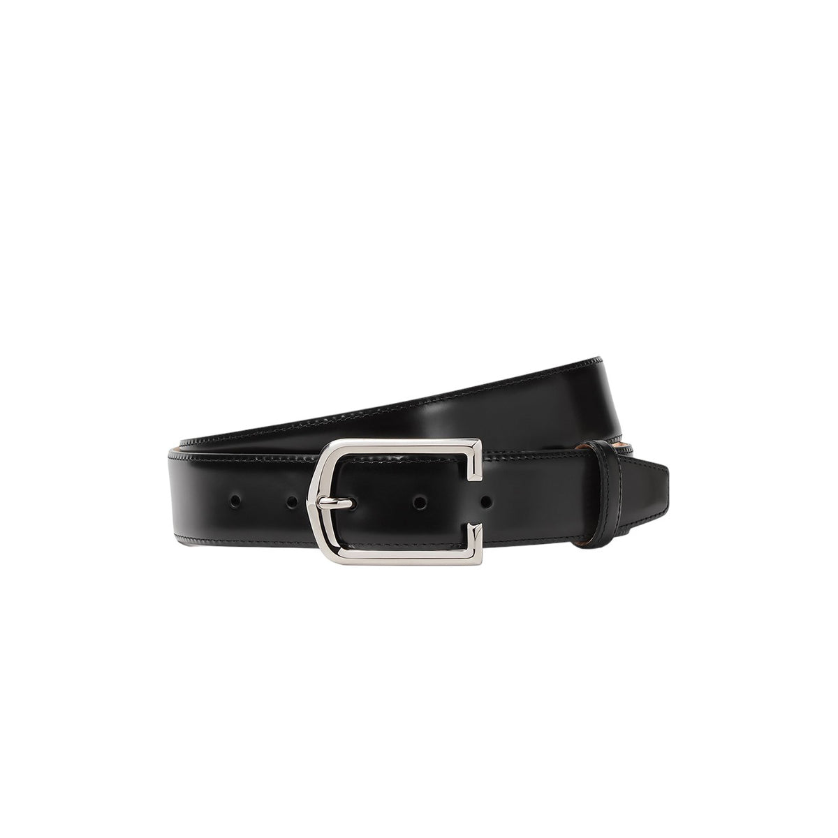 Black brushed leather belt