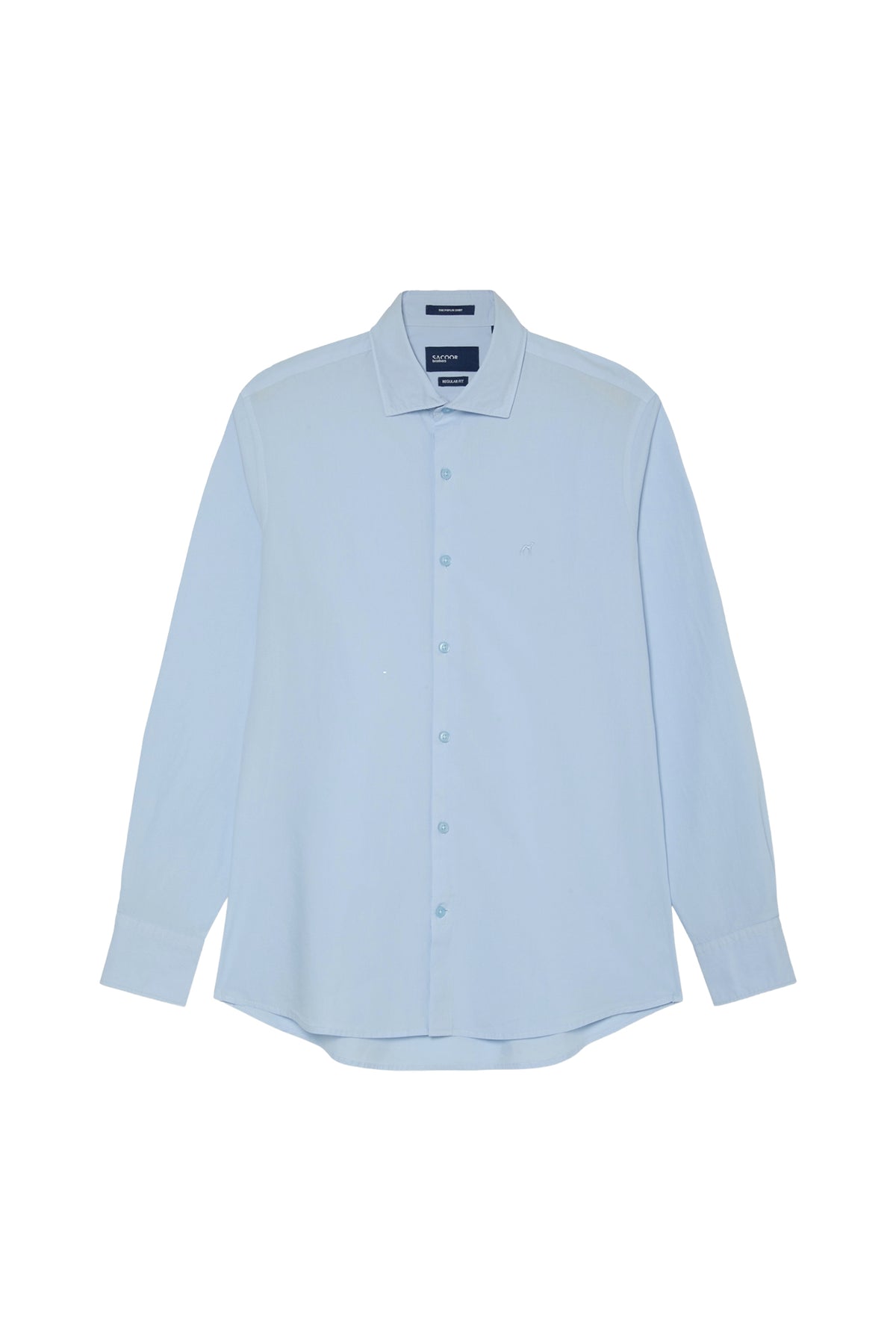 Regular Fit Overdye Poplin Shirt With Open Collar