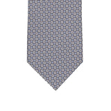 3-fold Tie in Silk Geometric Pattern Gray-M49115