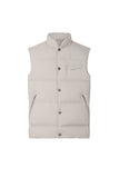 Beige quilted bodywarmer made of technical poplin