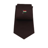 Dark Brown Talarico Silk Tie – Kurdistan Flag Edition
