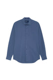Slim Fit Overdye Poplin Shirt With Open Collar