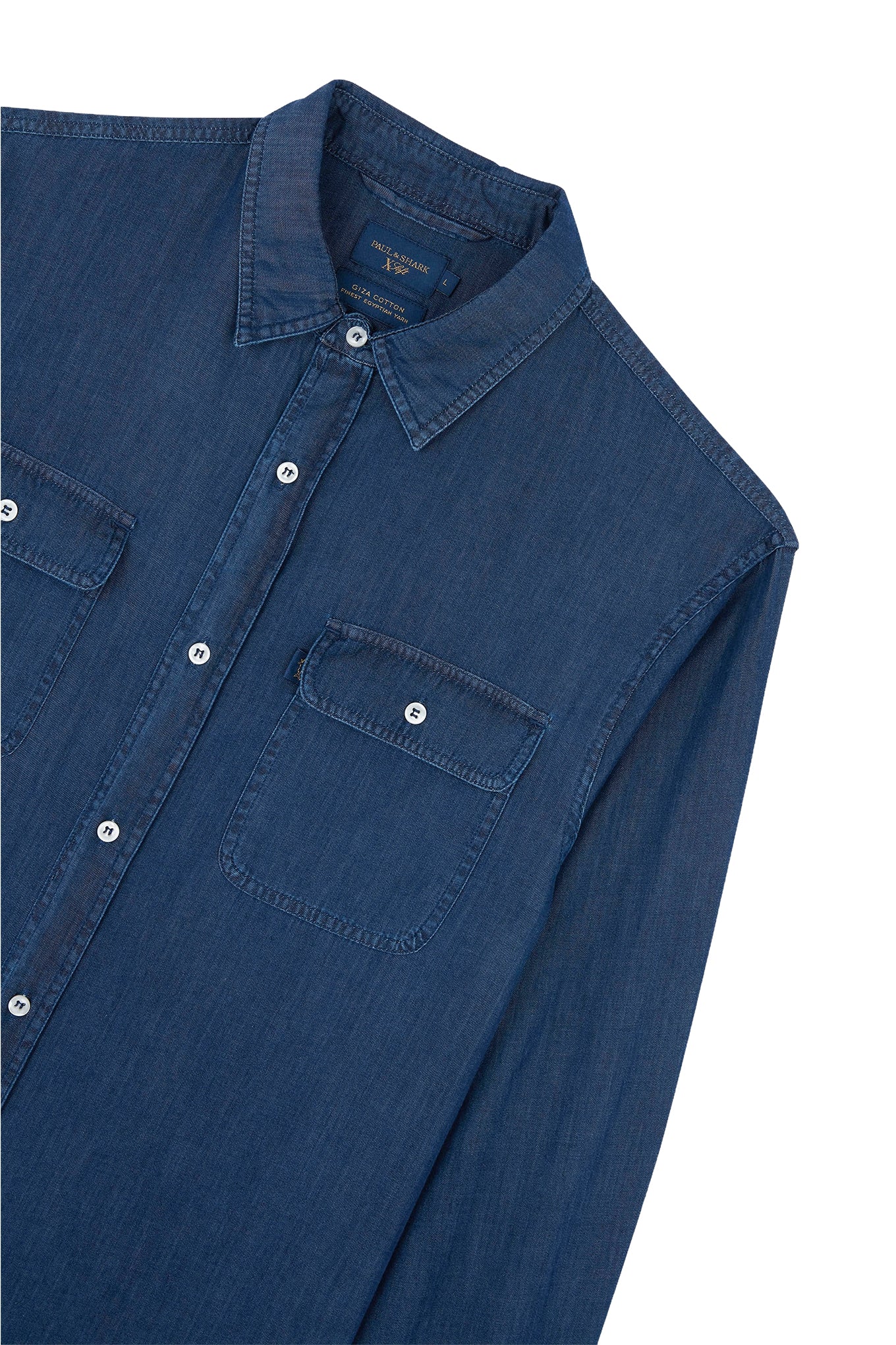 X Soft shirt in Giza Cotton light denim