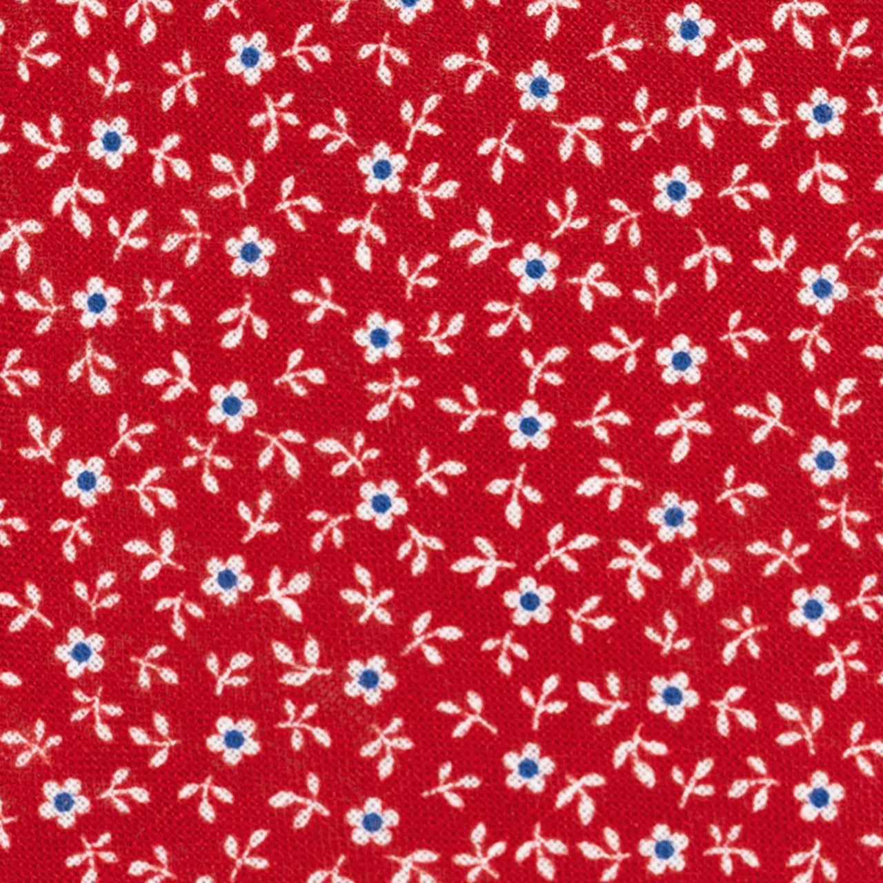 3-Fold Tie in Irish Linen Floral Pattern Red-M6501