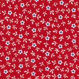 3-Fold Tie in Irish Linen Floral Pattern Red-M6501