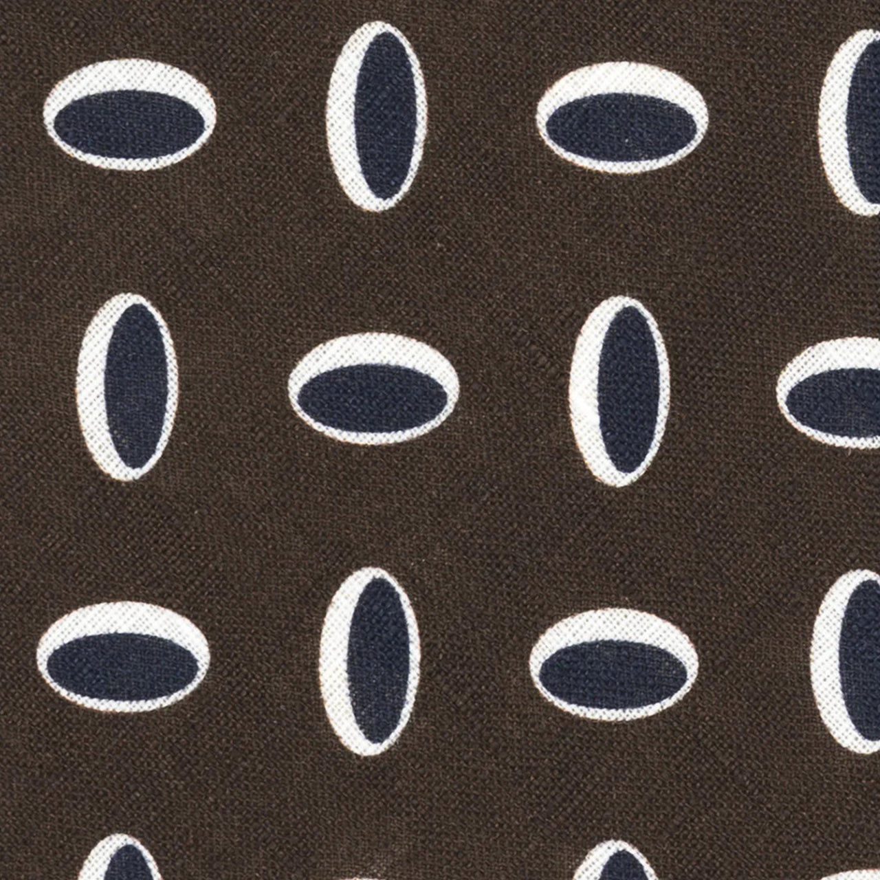 3-Fold Tie in Irish Linen Geometric Pattern Brown-M49114