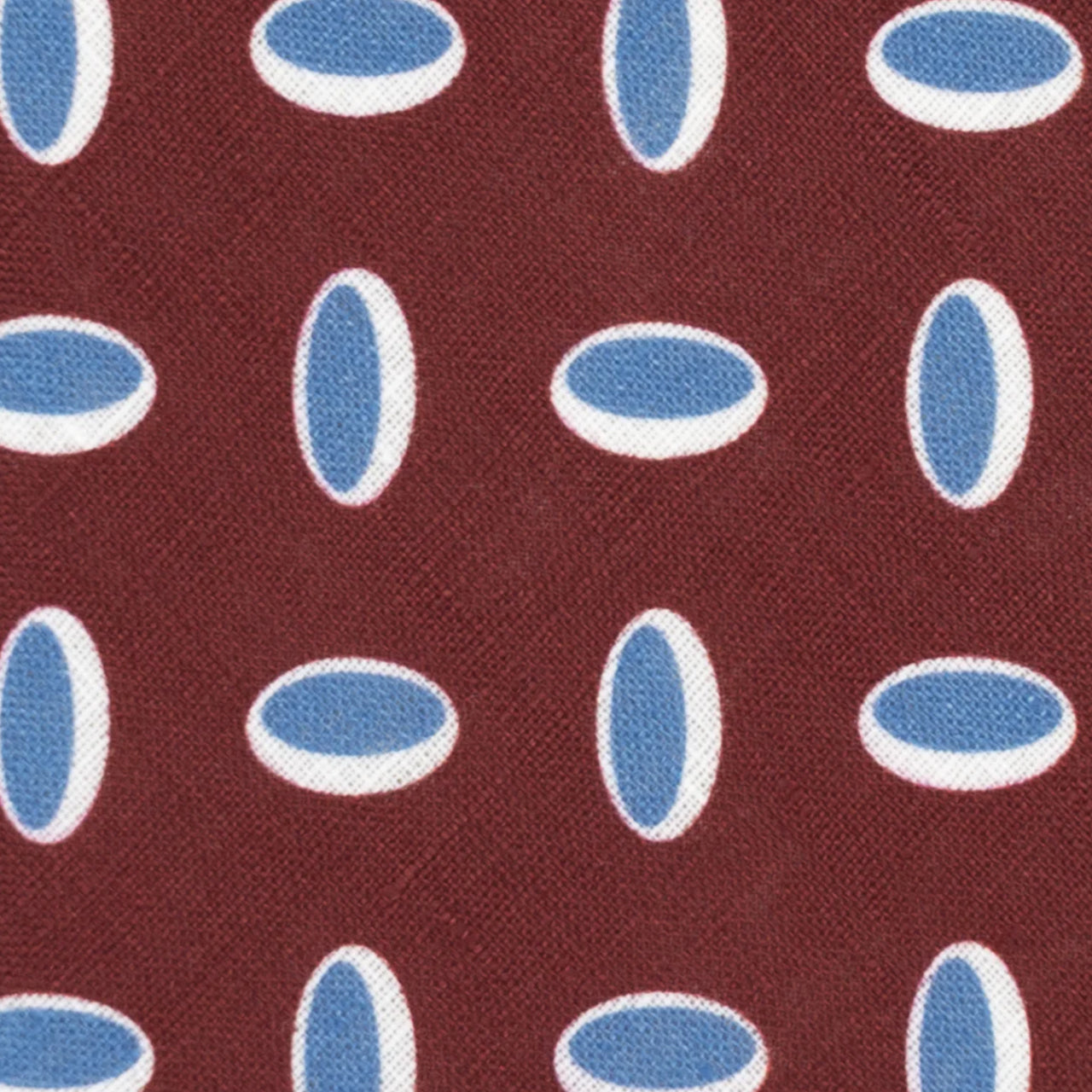 3-Fold Tie in Irish Linen Geometric Pattern Bordeaux-M49114