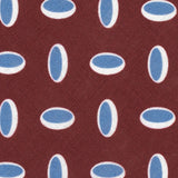 3-Fold Tie in Irish Linen Geometric Pattern Bordeaux-M49114