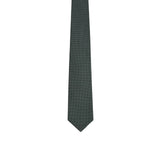 English green Pinhead tie with white polka dot pattern 8 cm