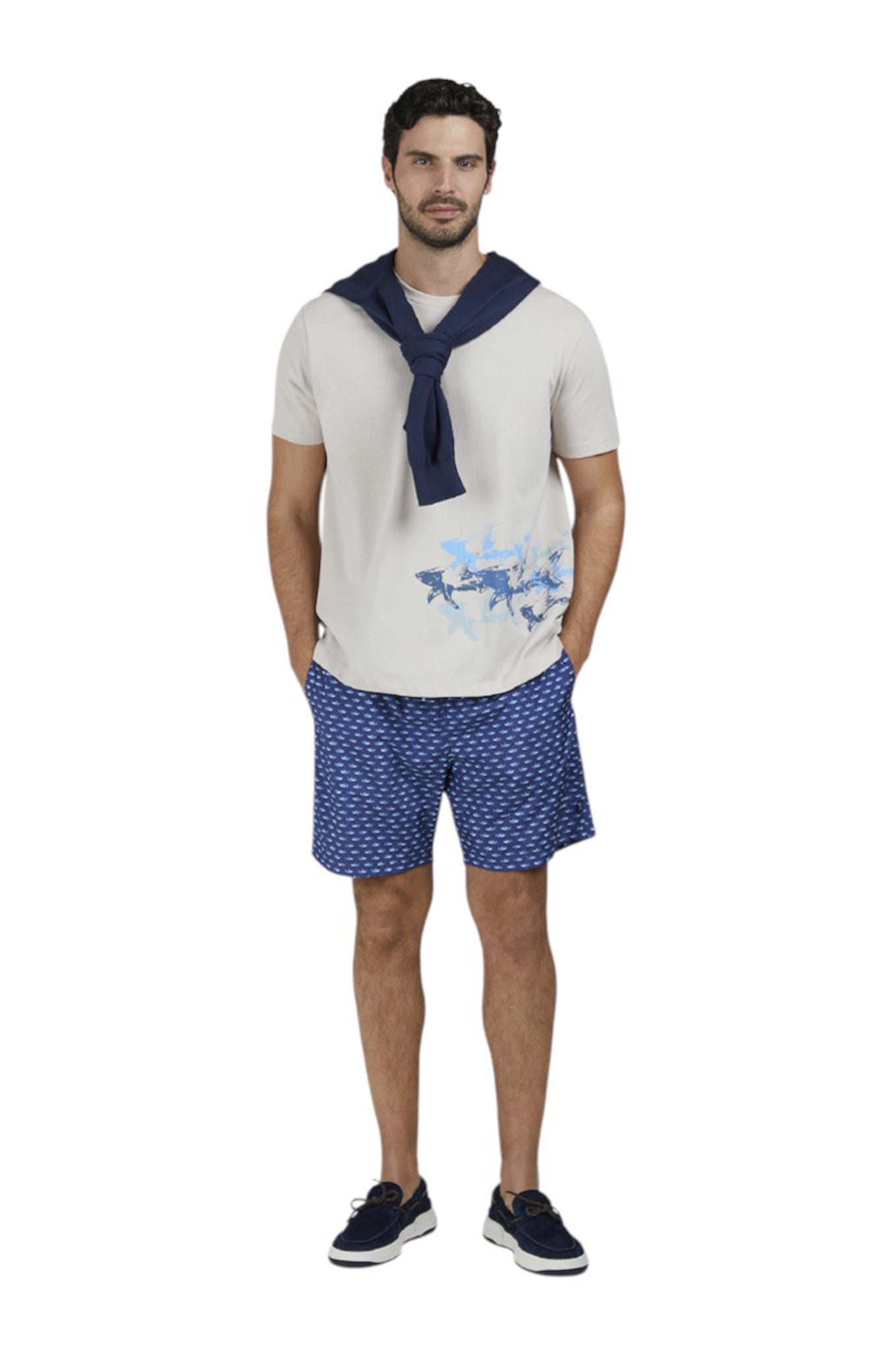 Men's Swimwear Shorts Blue with Patterns