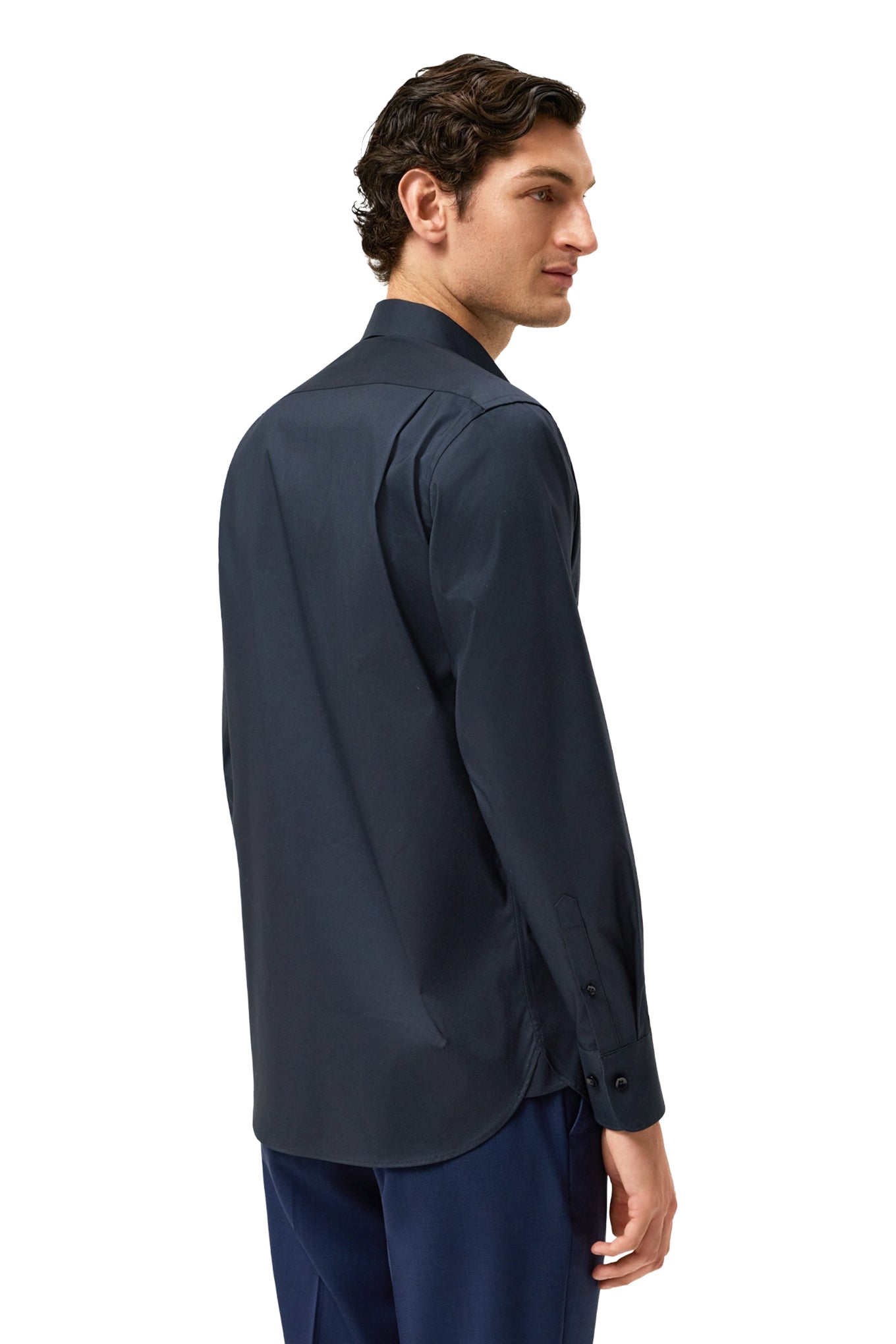 Regular Fit Cotton Stretch Travel Shirt With Oxford Collar and Chest Pocket