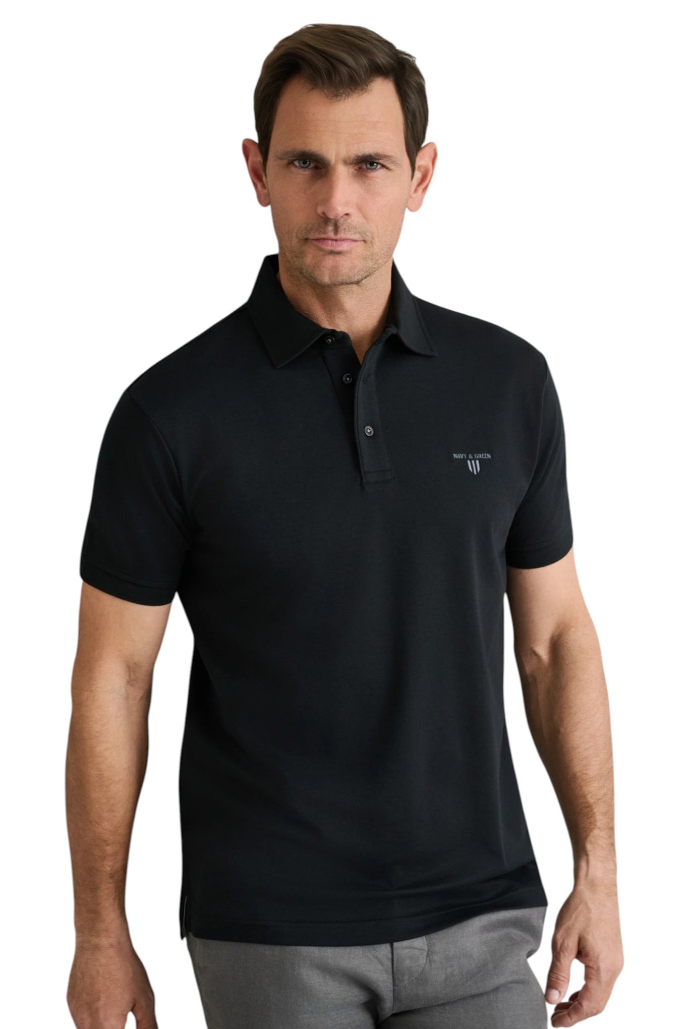 Interlock cotton polo shirt