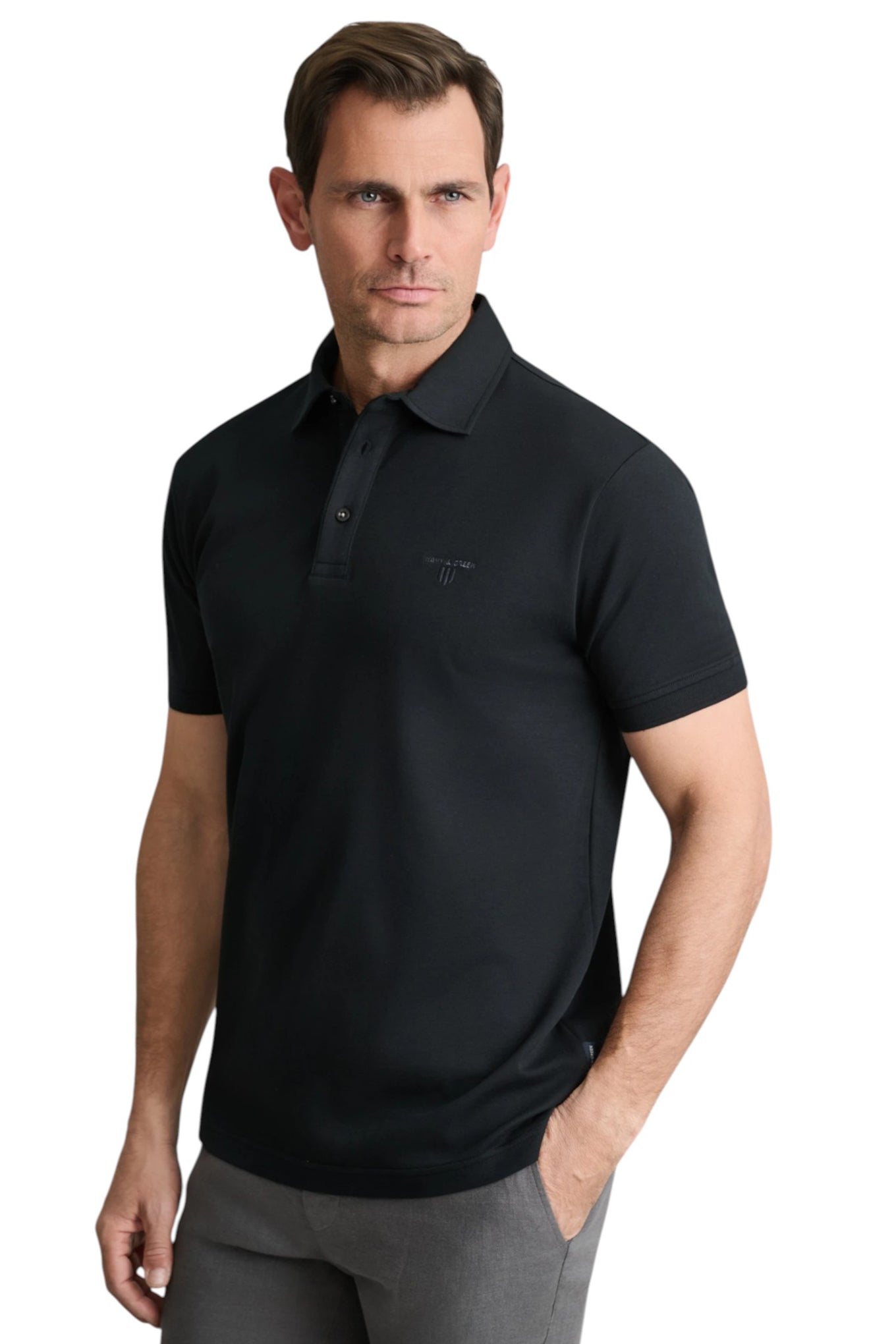 Interlock cotton polo shirt