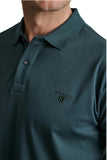 Interlock cotton polo shirt with collar detailing