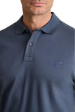 Interlock cotton polo shirt with collar detailing
