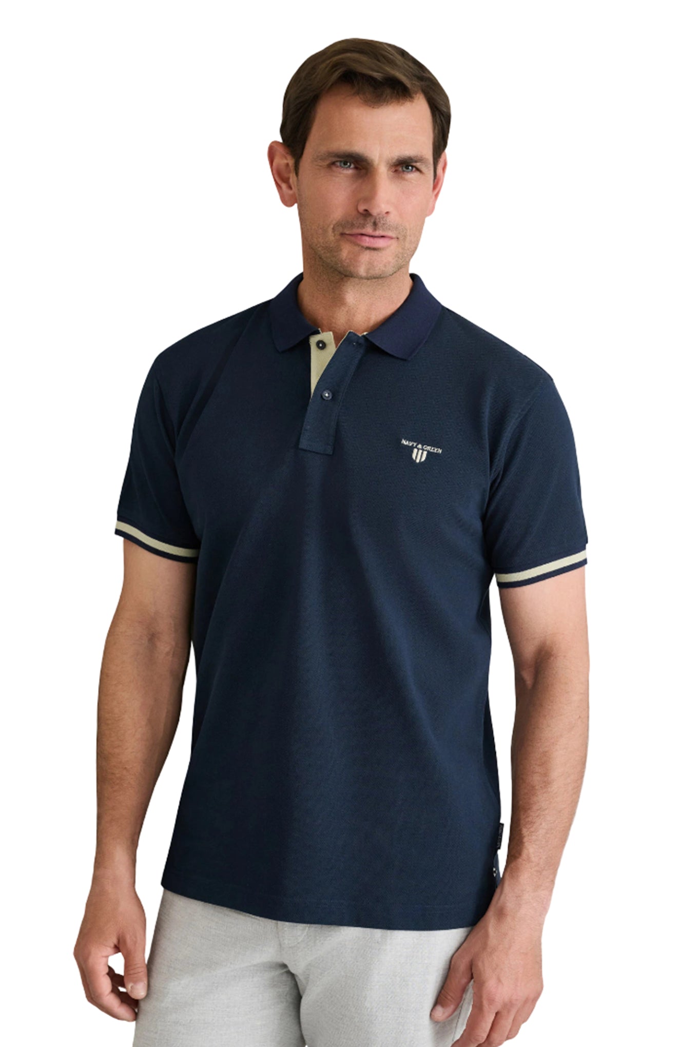 Cotton piqué polo shirt with contrast detailing