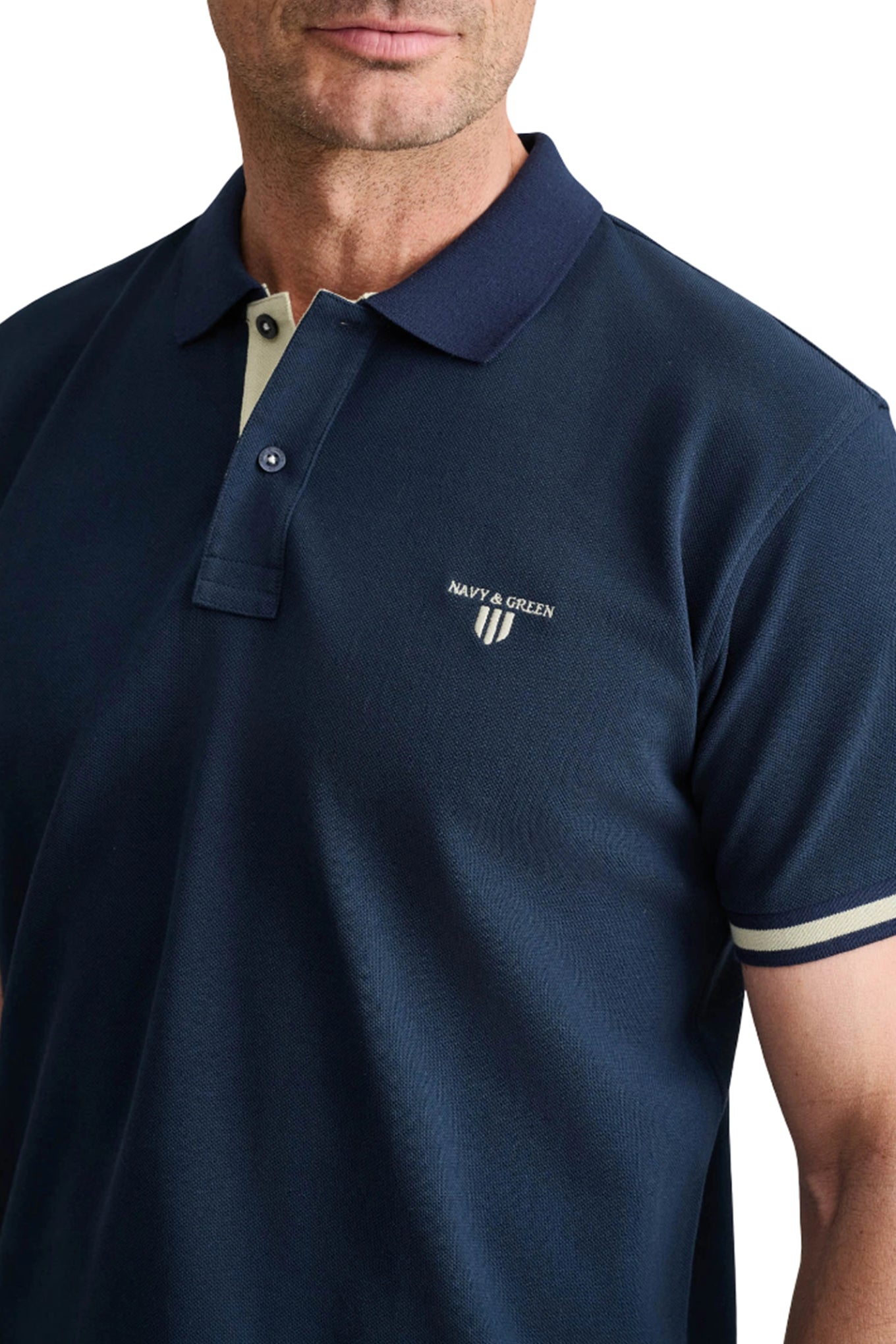 Cotton piqué polo shirt with contrast detailing