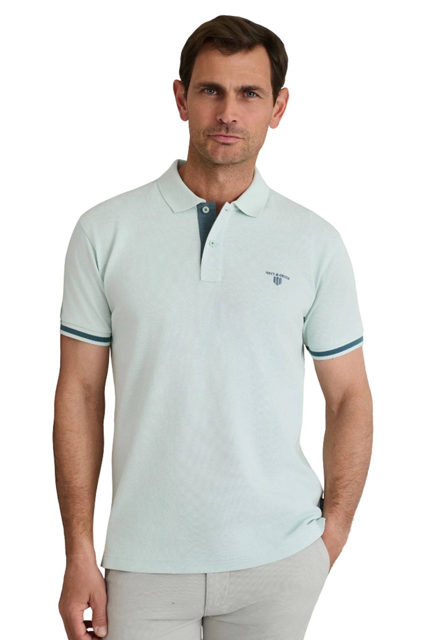 Cotton piqué polo shirt with contrast detailing