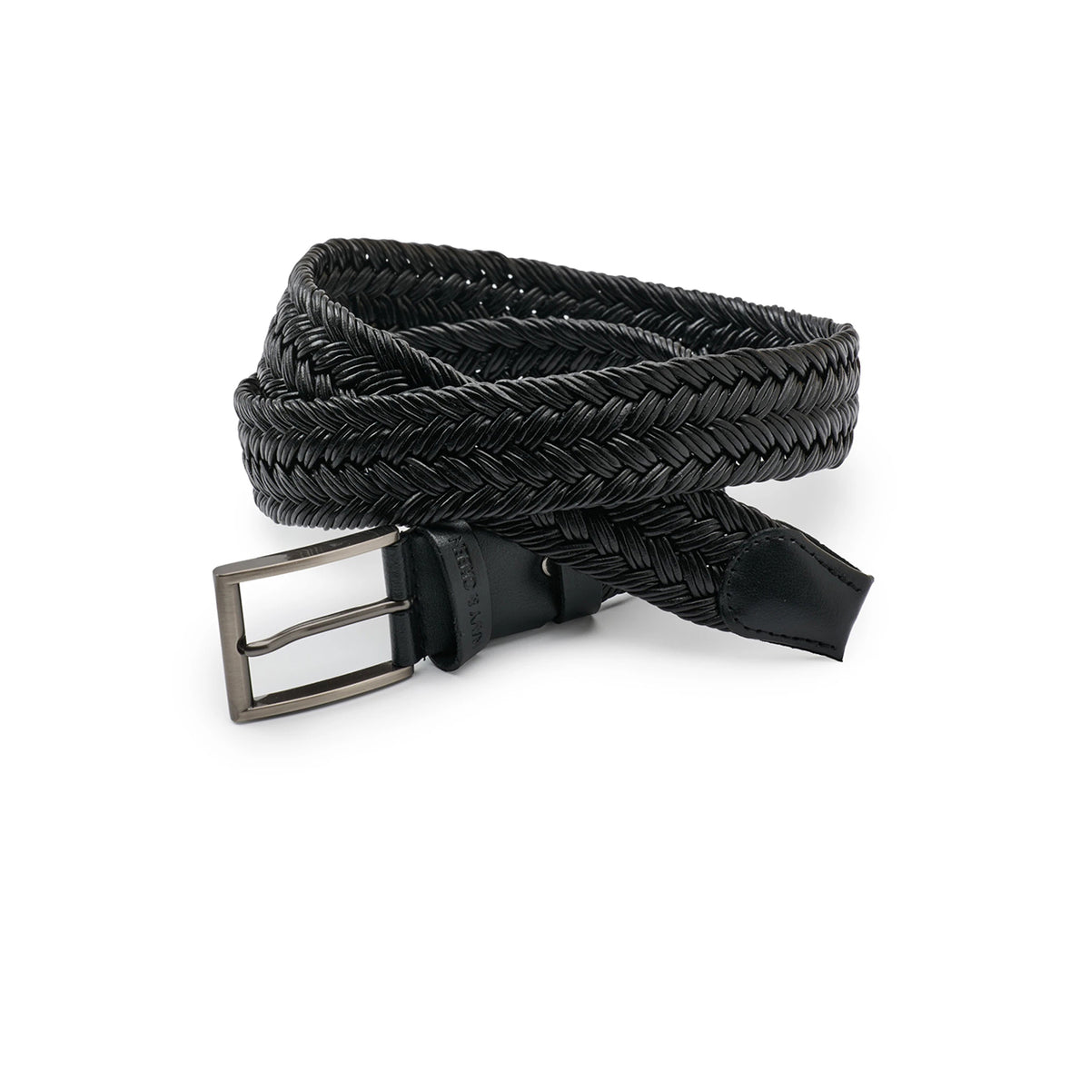 Authentic leather braided belt