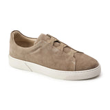 Authentic leather sneakers with elastic laces