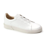 Authentic leather sneakers with elastic laces